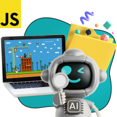 Язык программирования JavaScript + AI. Проектное обучение + геймификация + AI-помощники - КИБЕРшкола программирования для детей, компьютерные курсы для школьников, начинающих и подростков - KIBERone г. Саратов